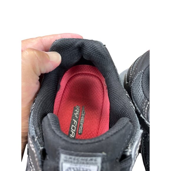 Skechers Work Mens Black leather fabric steel toe Sneakers Size 10 SKU 9054 - Picture 9 of 16